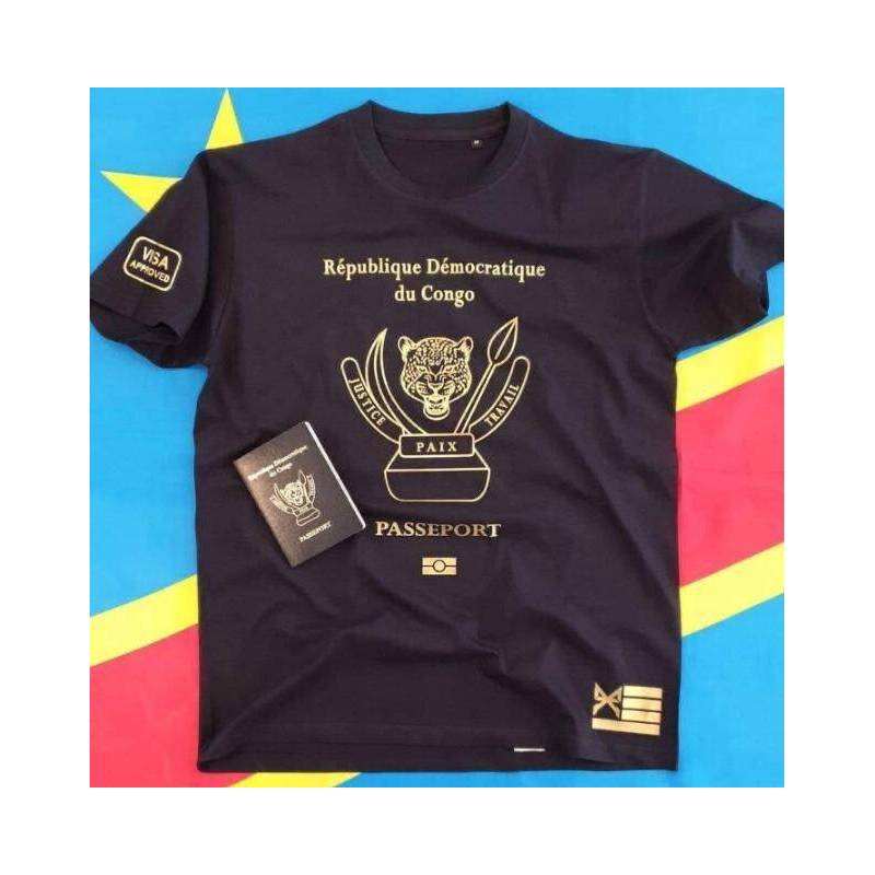 Match Kwata T Shirt Passeport R Publique D Mocratique Du Congo Bleu