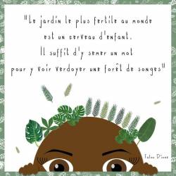 Toile citation "Jardin fertile" - Fatou Diomé