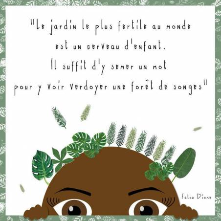 Toile citation "Jardin fertile" - Fatou Diomé