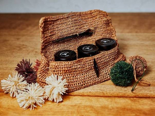 Coffret artisanal 3 miels en raphia