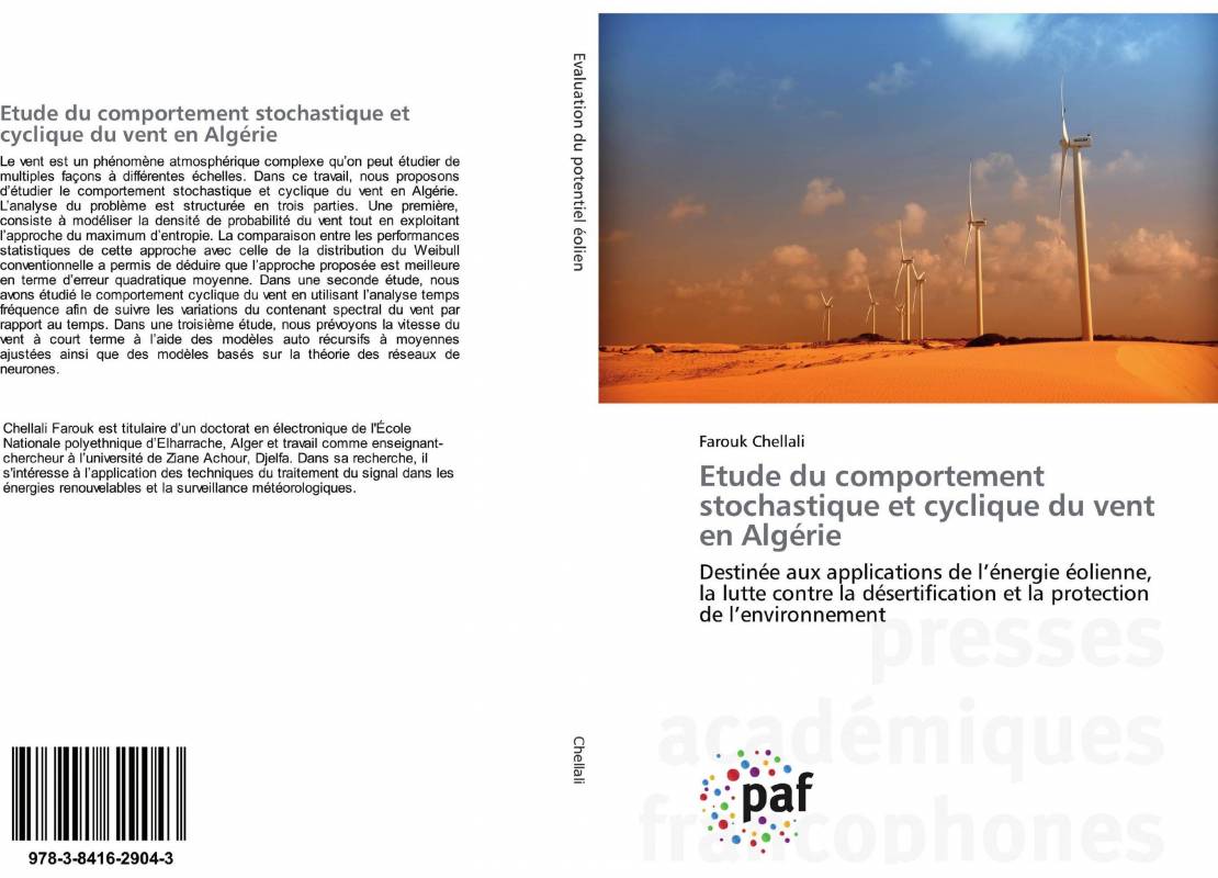 Etude du comportement stochastique et cyclique du vent en Algérie