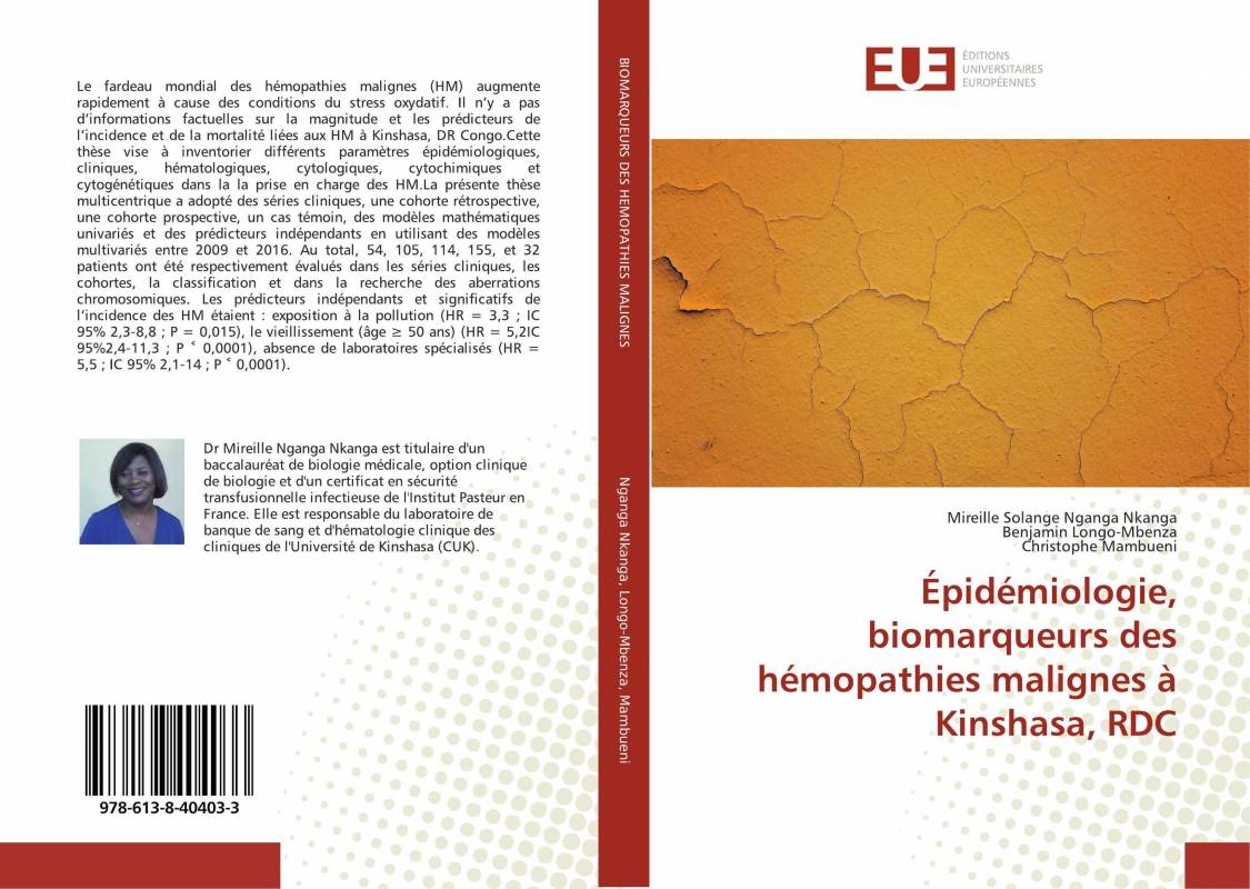 Épidémiologie, biomarqueurs des hémopathies malignes à Kinshasa, RDC