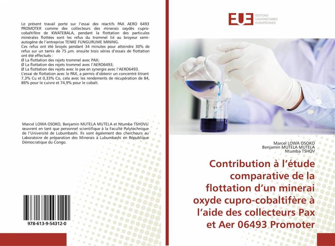 Contribution à l’étude comparative de la flottation d’un minerai oxyde cupro-cobaltifère à l’aide des collecteurs Pax et Aer 064