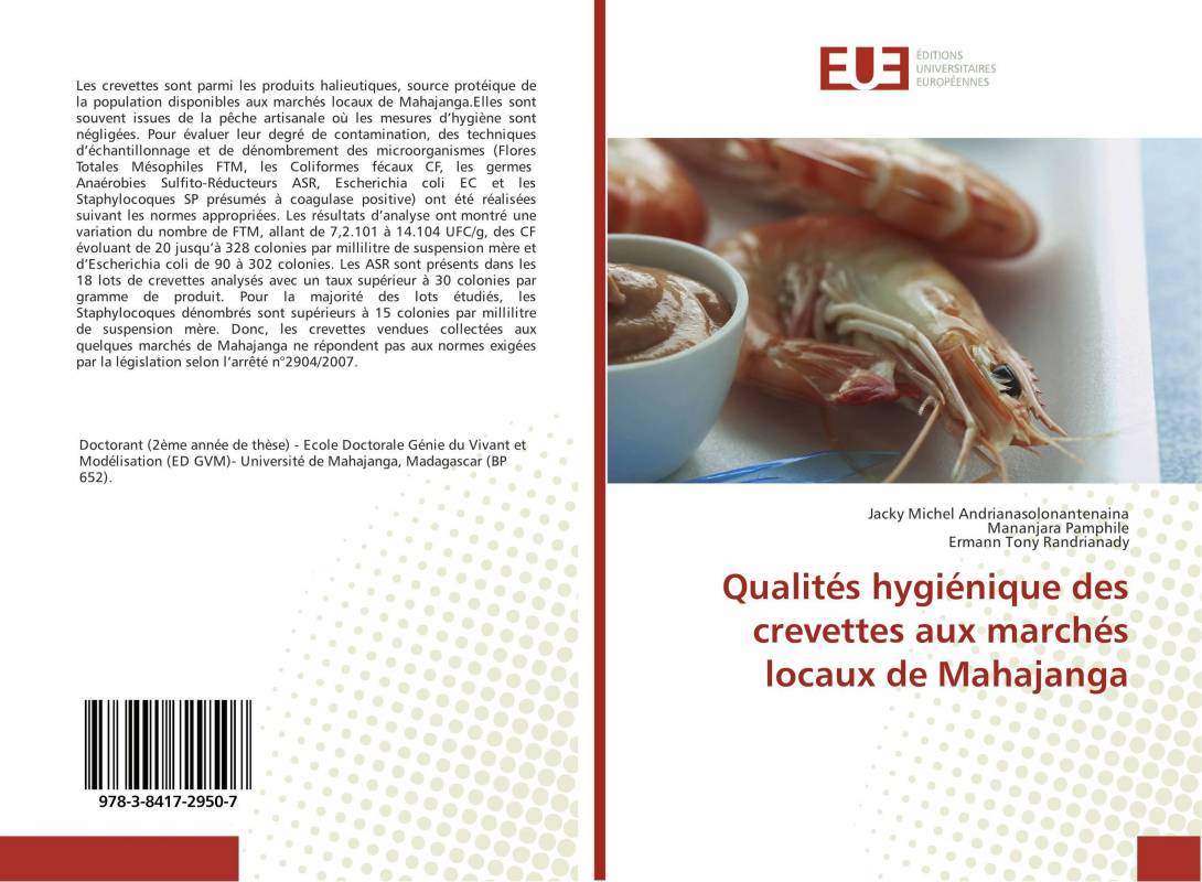 Qualités hygiénique des crevettes aux marchés locaux de Mahajanga