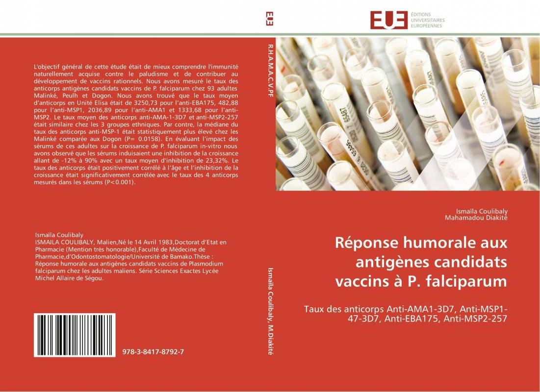 Réponse humorale aux antigènes candidats vaccins à P. falciparum