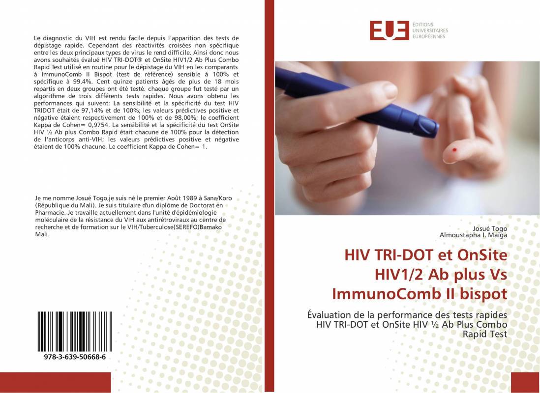 HIV TRI-DOT et OnSite HIV1/2 Ab plus Vs ImmunoComb II bispot