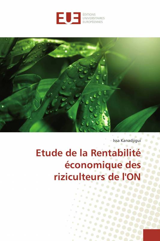 Etude de la Rentabilité économique des riziculteurs de l'ON