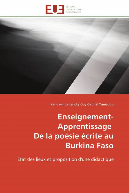 Enseignement-Apprentissage   De la poésie écrite au Burkina Faso