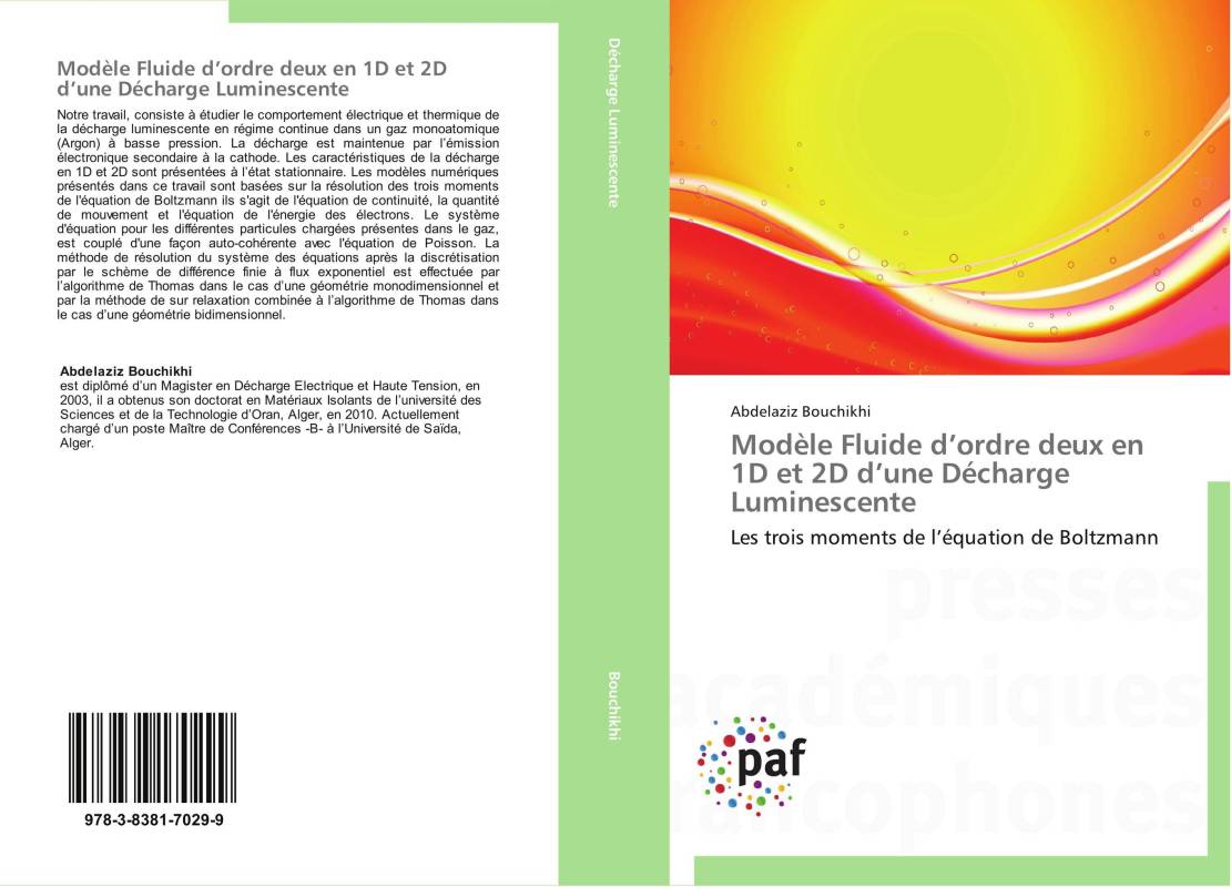 Modèle Fluide d’ordre deux en 1D et 2D d’une Décharge Luminescente