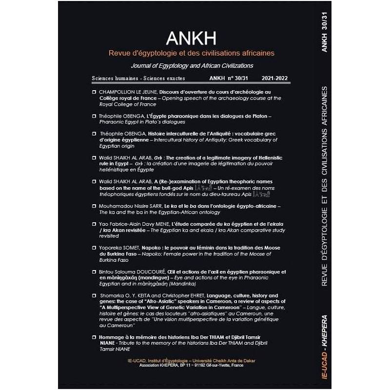 ANKH. Revue d'égyptologie et des civilisations africaines n° 30/31