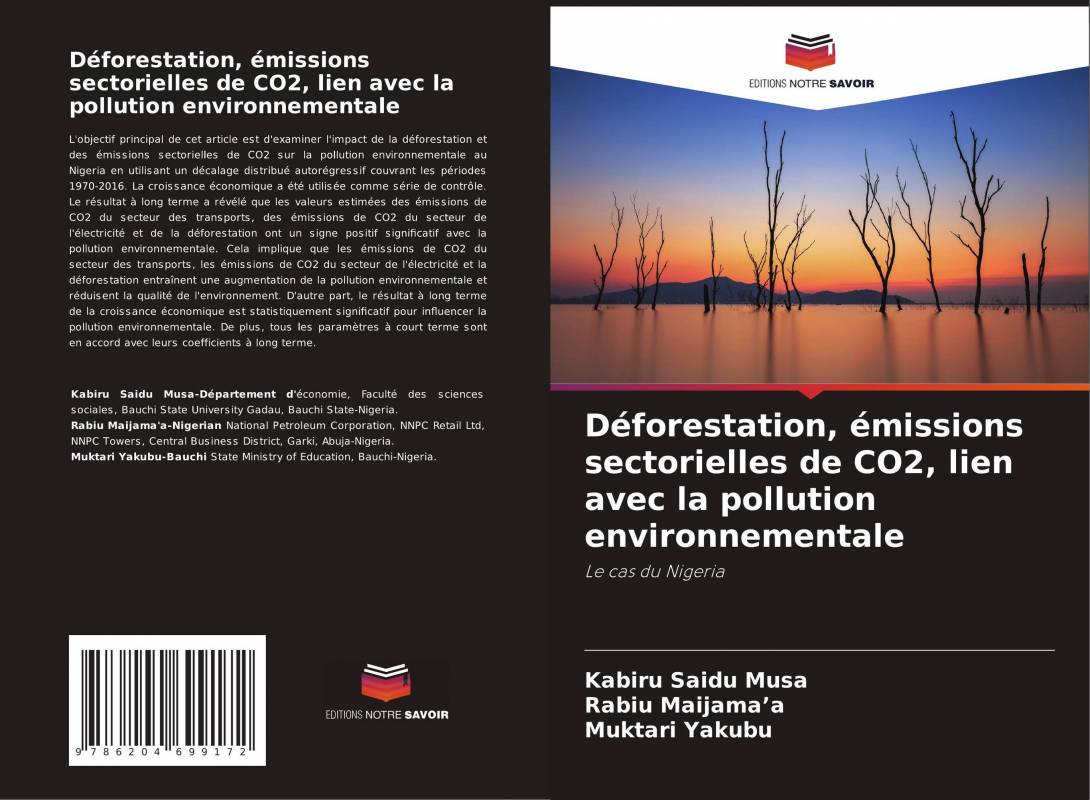Déforestation, émissions sectorielles de CO2, lien avec la pollution environnementale