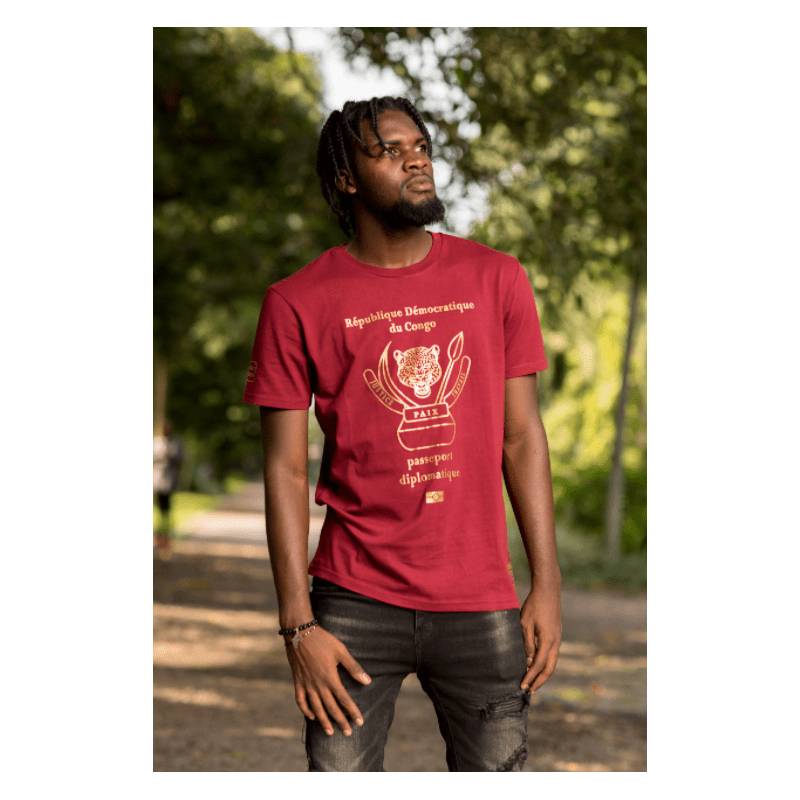 T-shirt PASSEPORT République Démocratique du Congo - Couleur Rouge