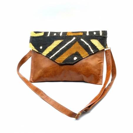 Sac à bandoulière Bogolan & Cuir  Artizan Bozign