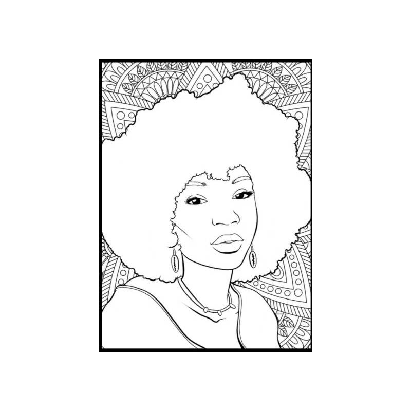 Coloriages et Dessins. Portraits de femmes noires