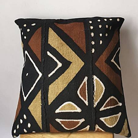Housses de coussin en Bogolan marron KING Artizan Bozign
