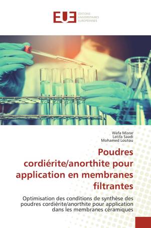 Poudres cordiérite/anorthite pour application en membranes filtrantes