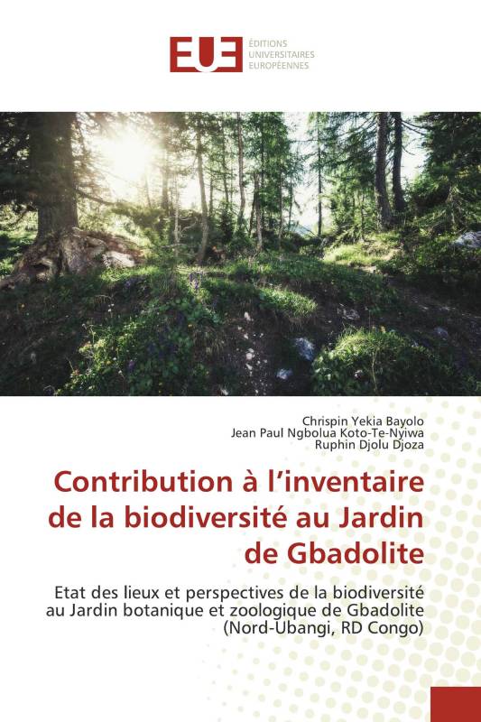 Contribution à l’inventaire de la biodiversité au Jardin de Gbadolite