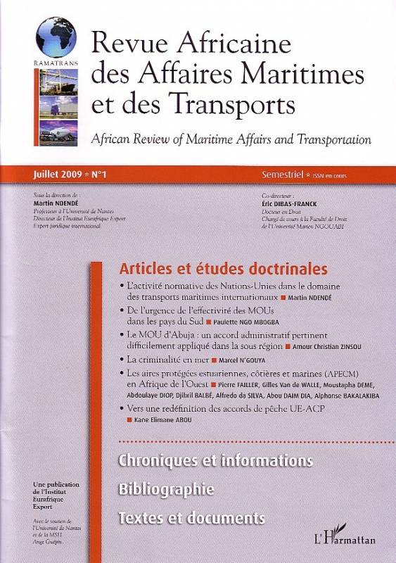 Revue Africaine des Affaires Maritimes et des transports - juillet 2009 - n°1