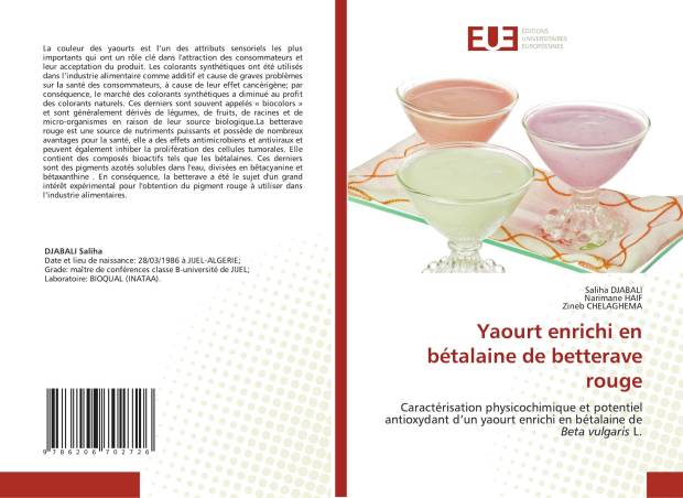 Yaourt enrichi en bétalaine de betterave rouge