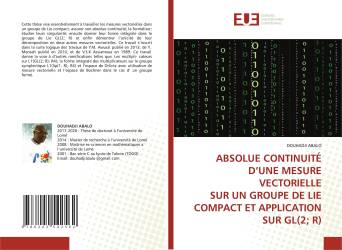 ABSOLUE CONTINUITÉ D’UNE MESURE VECTORIELLE SUR UN GROUPE DE LIE COMPACT ET APPLICATION SUR GL(2； R)