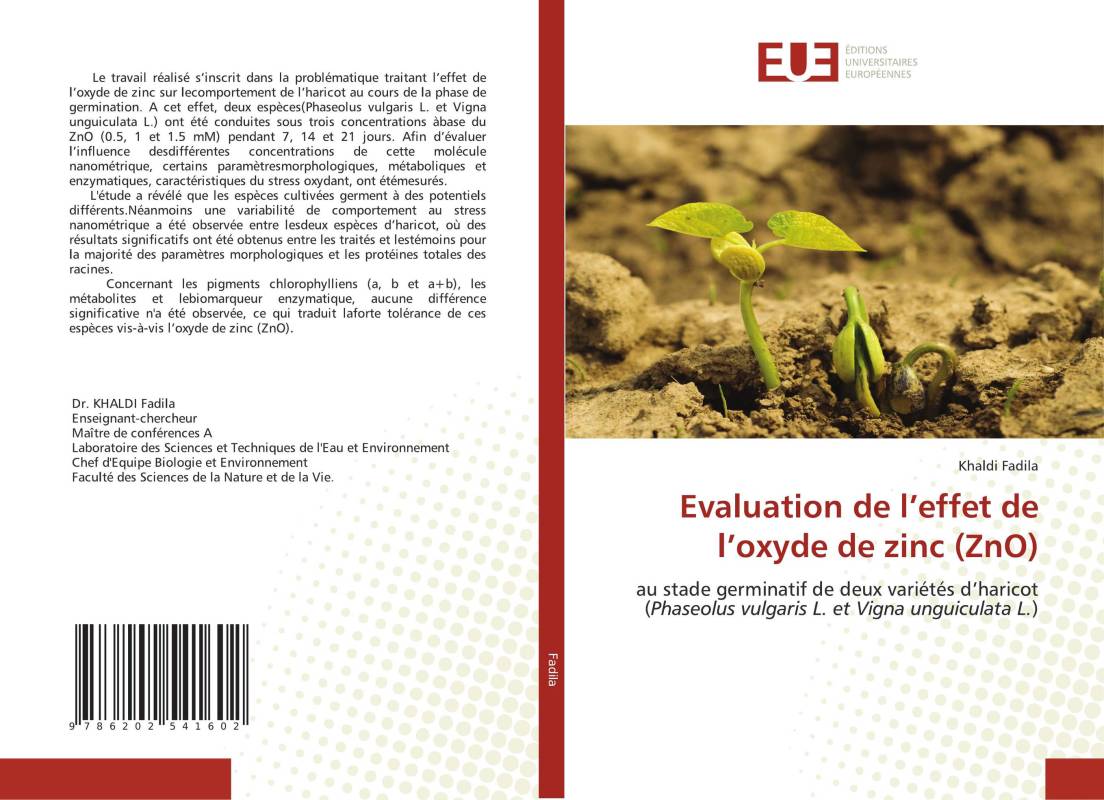 Evaluation de l’effet de l’oxyde de zinc (ZnO)