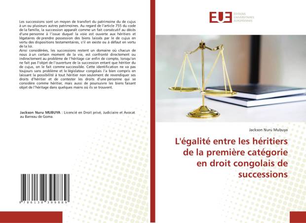 L'égalité entre les héritiers de la première catégorie en droit congolais de successions