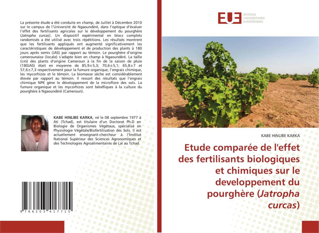 Etude comparée de l'effet des fertilisants biologiques et chimiques sur le developpement du pourghère (Jatropha curcas)