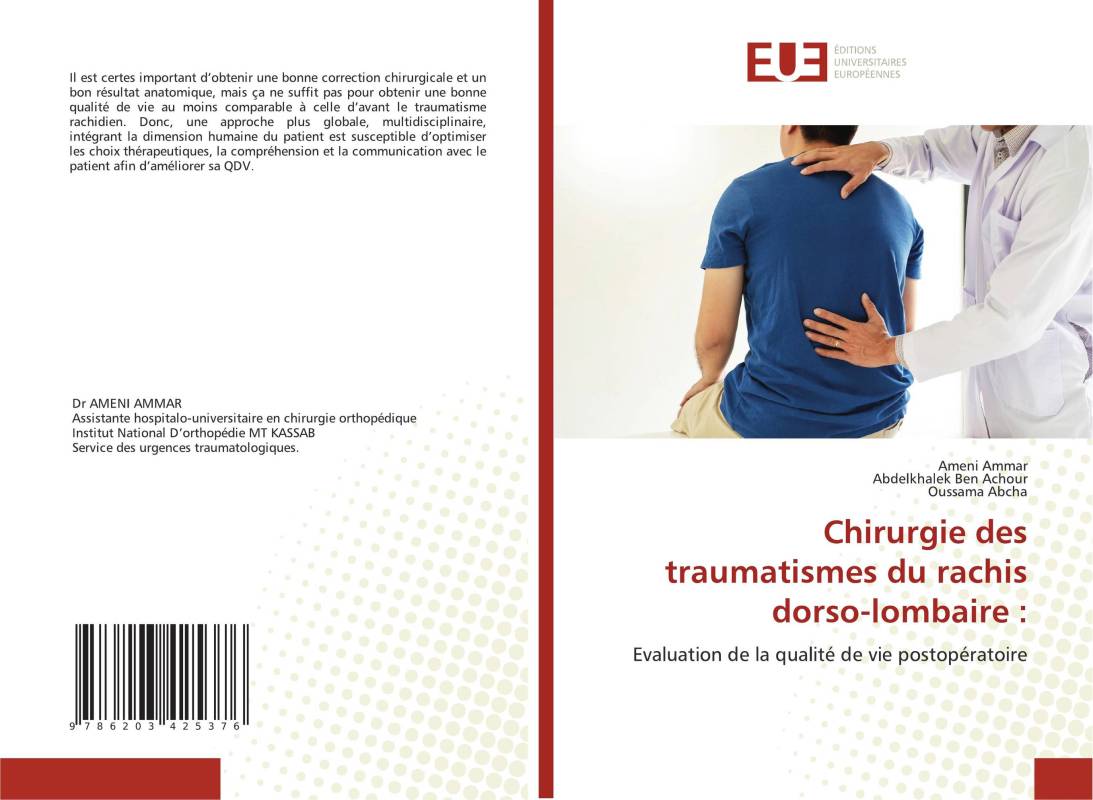 Chirurgie des traumatismes du rachis dorso-lombaire :