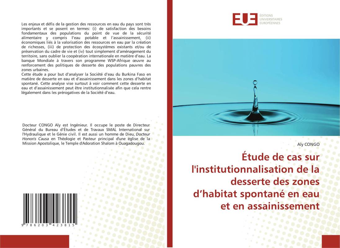 Étude de cas sur l'institutionnalisation de la desserte des zones d’habitat spontané en eau et en assainissement