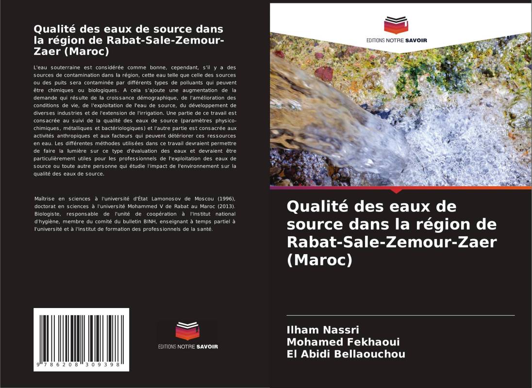 Qualité des eaux de source dans la région de Rabat-Sale-Zemour-Zaer (Maroc)