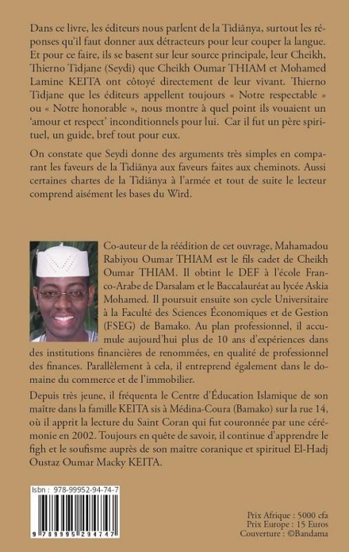 La suffisance du Tidianite fermement convaincu malgré le détracteur Mahamadou Rabiyou Oumar THIAM