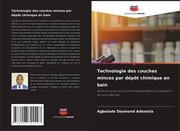 Technologie des couches minces par dépôt chimique en bain