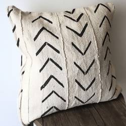 Housse de coussin Bogolan blanc