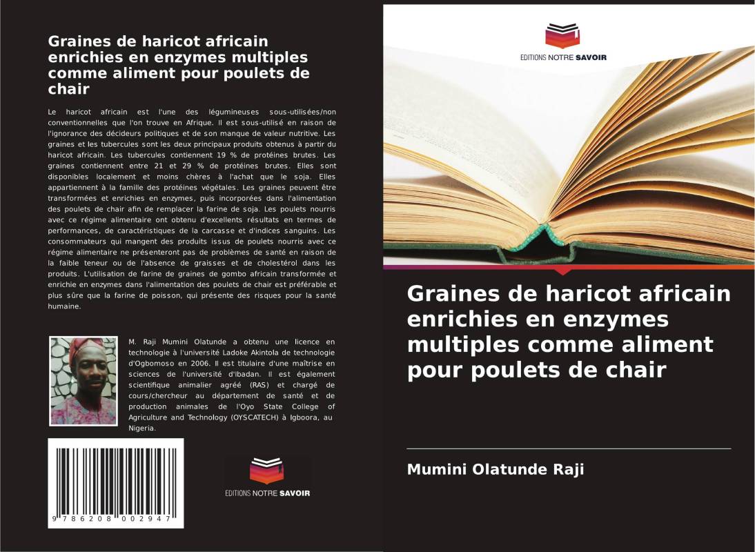 Graines de haricot africain enrichies en enzymes multiples comme aliment pour poulets de chair